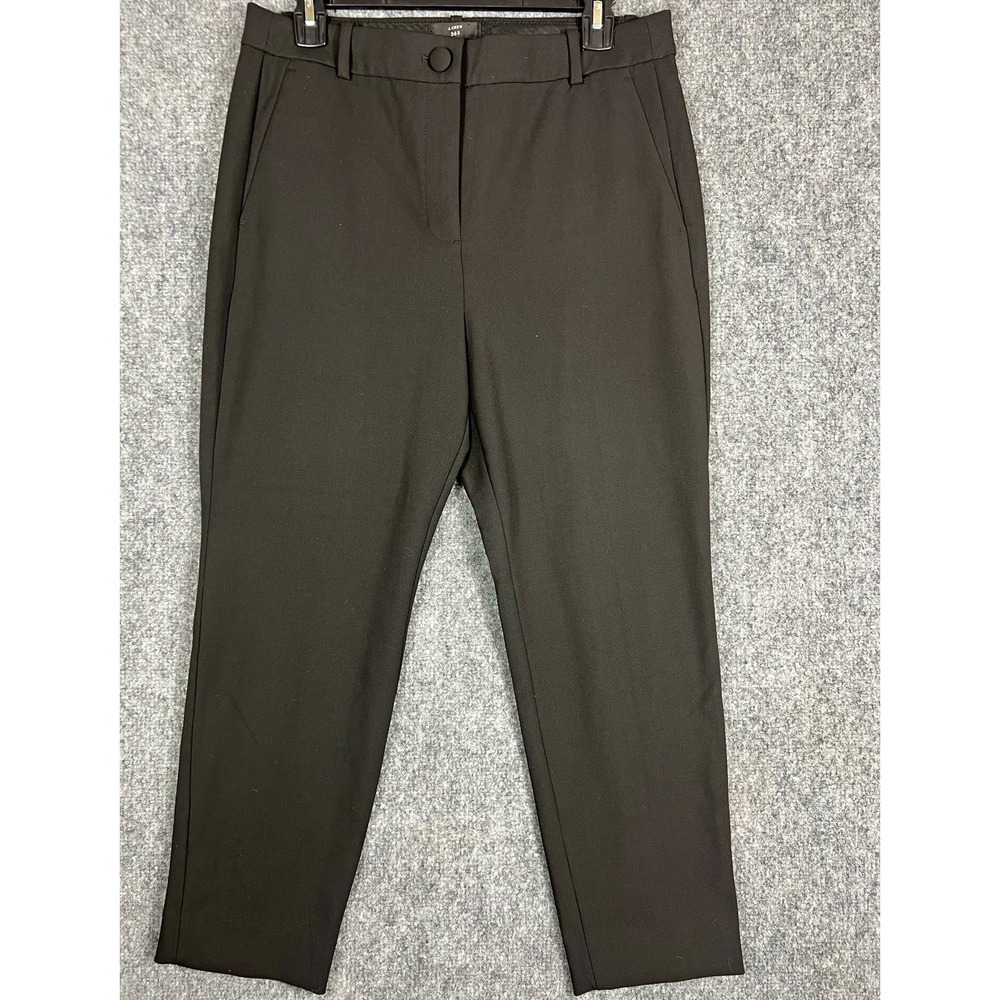 J.CREW Women's 12P Black High Rise Slim Tapered Twill Pants Pockets Zip